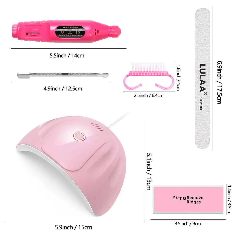 Manicure Set with Mini803 Nail Lamp Kit Nail Care Accessories Set Handheld Pen Sander Polishing Block Manicure Tools
