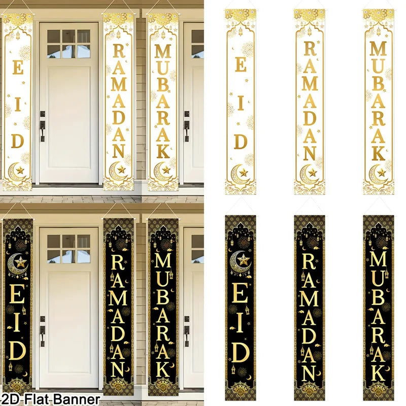 Eid Mubarak Door Banner Ramadan Decoration 2026 for Home Mubarak Ramadan Kareem Islamic Muslim Party Decor Eid Al Adha Gifts