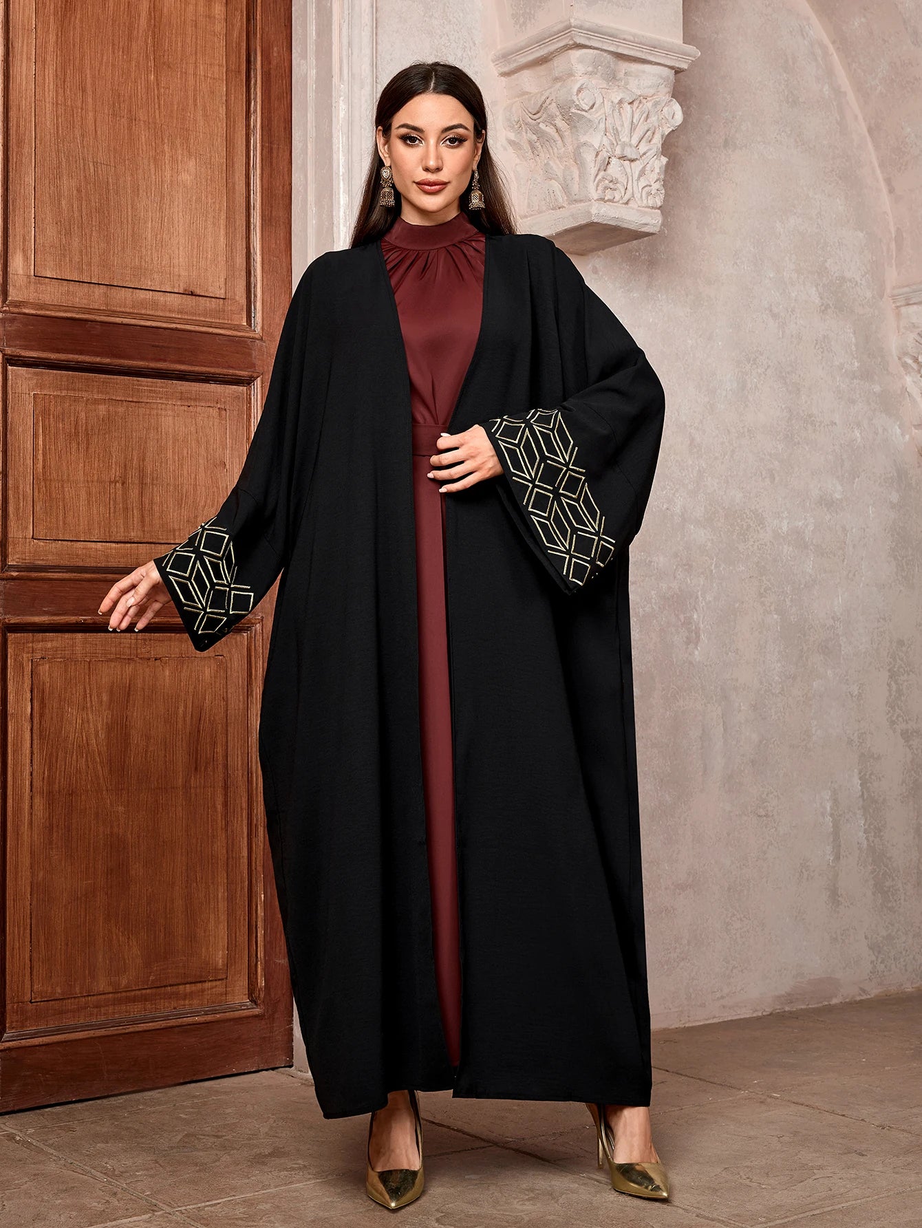 2025 Muslim Embroidery Abaya for Women Eid Robe Dress Morocco Ramadan Abayas Kaftan Islam Hijab Cardigan Dubai Islamic Clothing