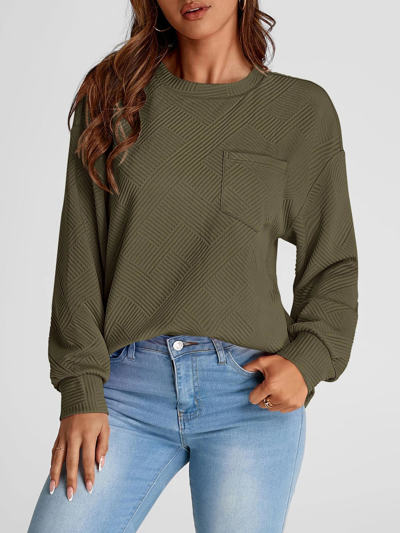 Oversized Sweatshirt For Women Korean Fashion Autumn Vintage Crew Neck Solid Sweatshirts For Women Women Winter Warm Pullovers