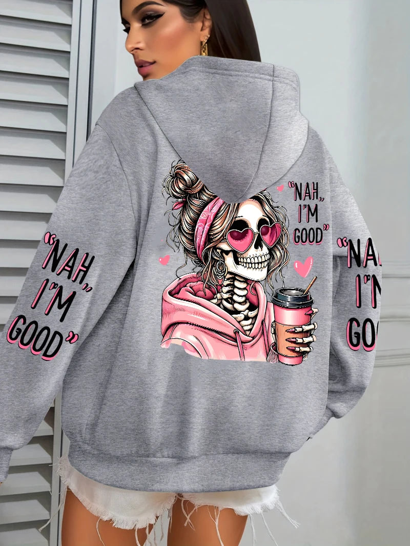 Women’s Funny Print Multicolor Hoodie