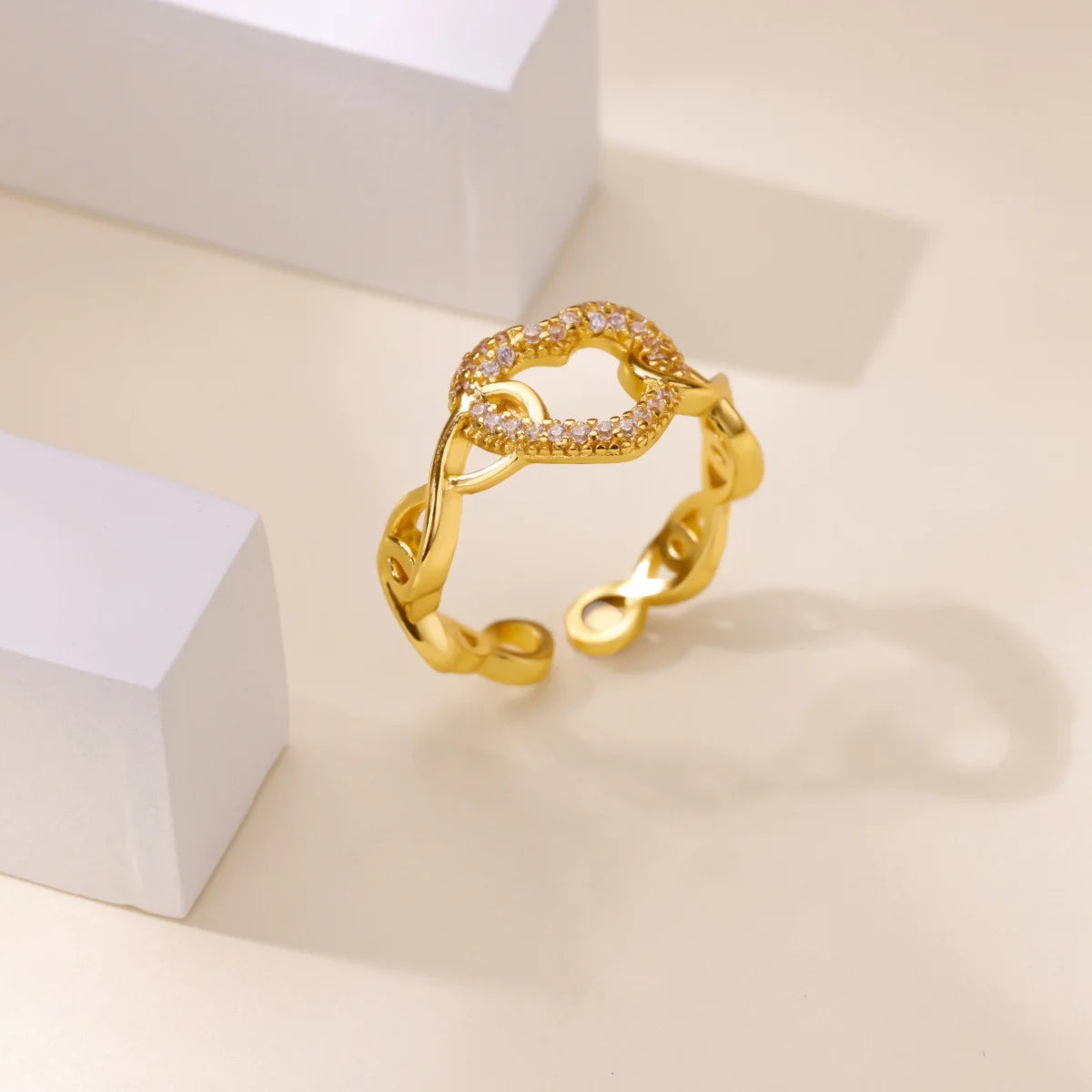 Geometric Hollow Anillos For Women Gold Color Star Rings Fashion Tiny Sparkling Zirconia Ring Party Elegant Punk Jewelry Gifts
