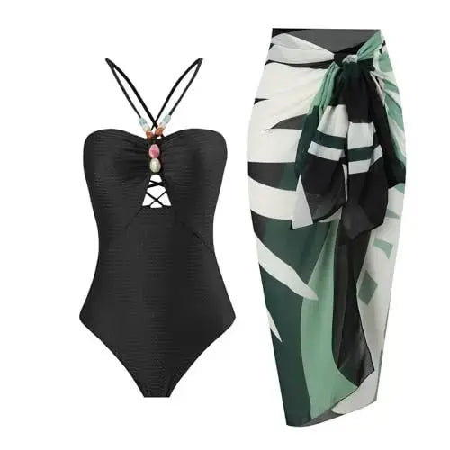South-east Asian One-piece Conservative Belly Slim Beach Skirt Hot Spring Bathing Suit French Retro Bikini