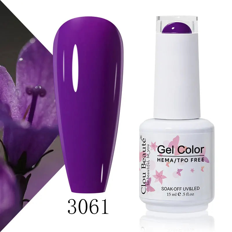 Clou Beaute 56 Colors Gel Nail Polish Pastal Pink Green Lavender UV Nail Gel Soak Off UV Varnish Macaron Gel Paint 15ml Nail Art