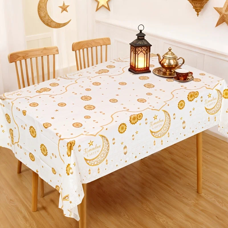 Eid Mubarak Tablecloths Ramadan Decoration for Home 2026 Islamic Muslim Party Decor Ramadan Tableware Supplies Eid Al Adha Gift