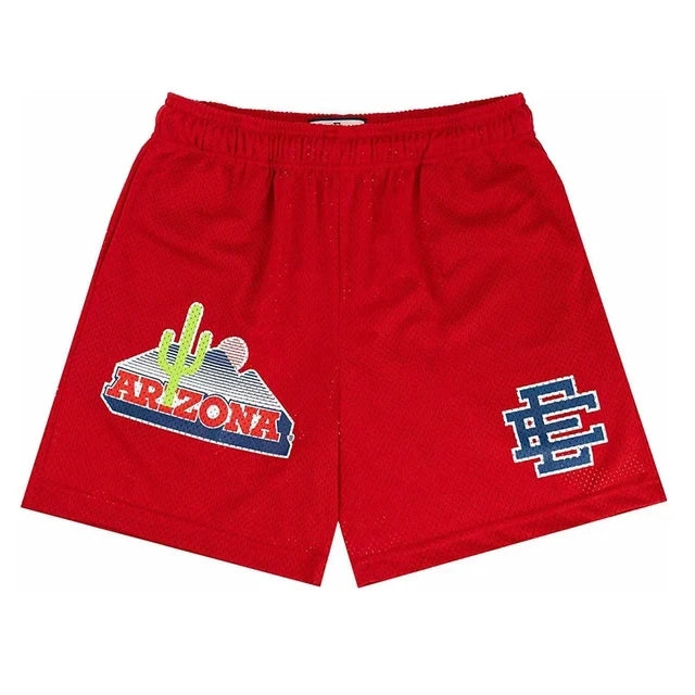 New Summer EE Eric Emanuel Basic Mesh Short Classic Floral Printed Gym Shorts Men's Gym Basketball Sports Casual Shorts Men