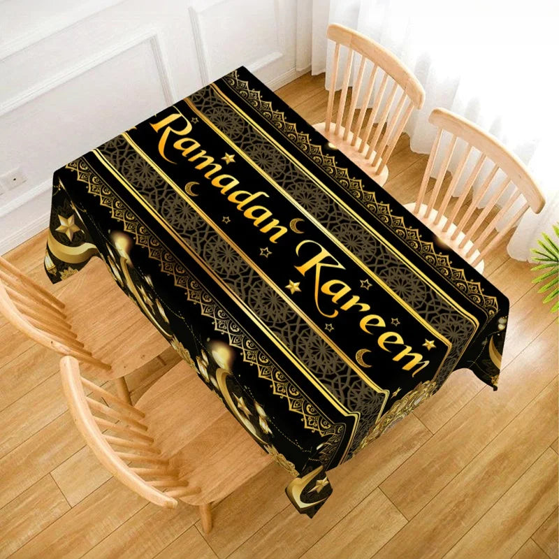 Eid Mubarak Table Runner Ramadan Tablecloths Ramadan Kareem Decoration for Home 2026 Islamic Muslim Party Eid Al Adha Gifts