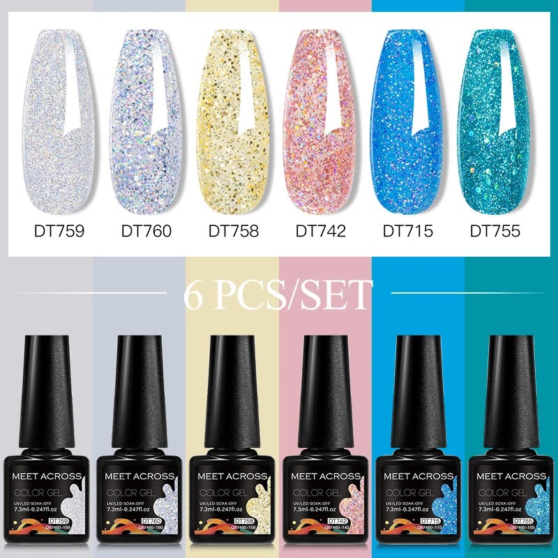 6pc Nail Gel Polish Set DIY Nail Art Semi Permanent UV LED Gel Kit For Nails Decoration Manicure Soak Off Painting Vernis Design