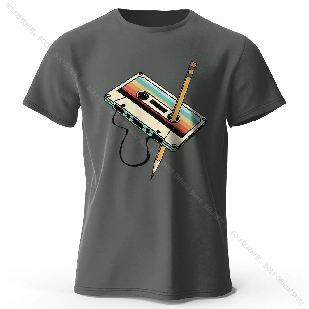 Men's Summer Essential 100% Cotton Printed T-Shirt, Soft & Breathable Round Neck Short Sleeve Tee, Unisex Casual Wear