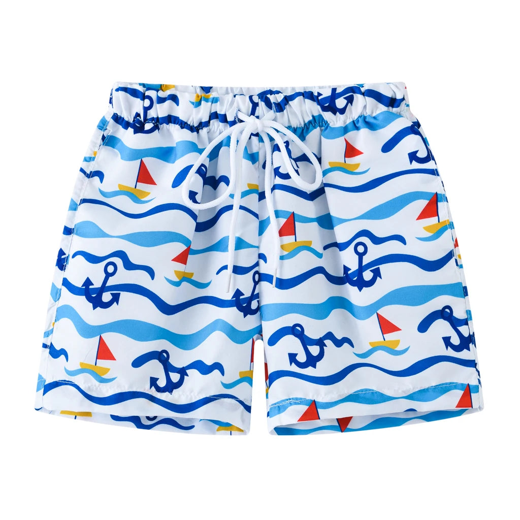 Summer 2-10 year old children's beach vacation shorts, fashionable multi-color beach shorts for boys and girls
