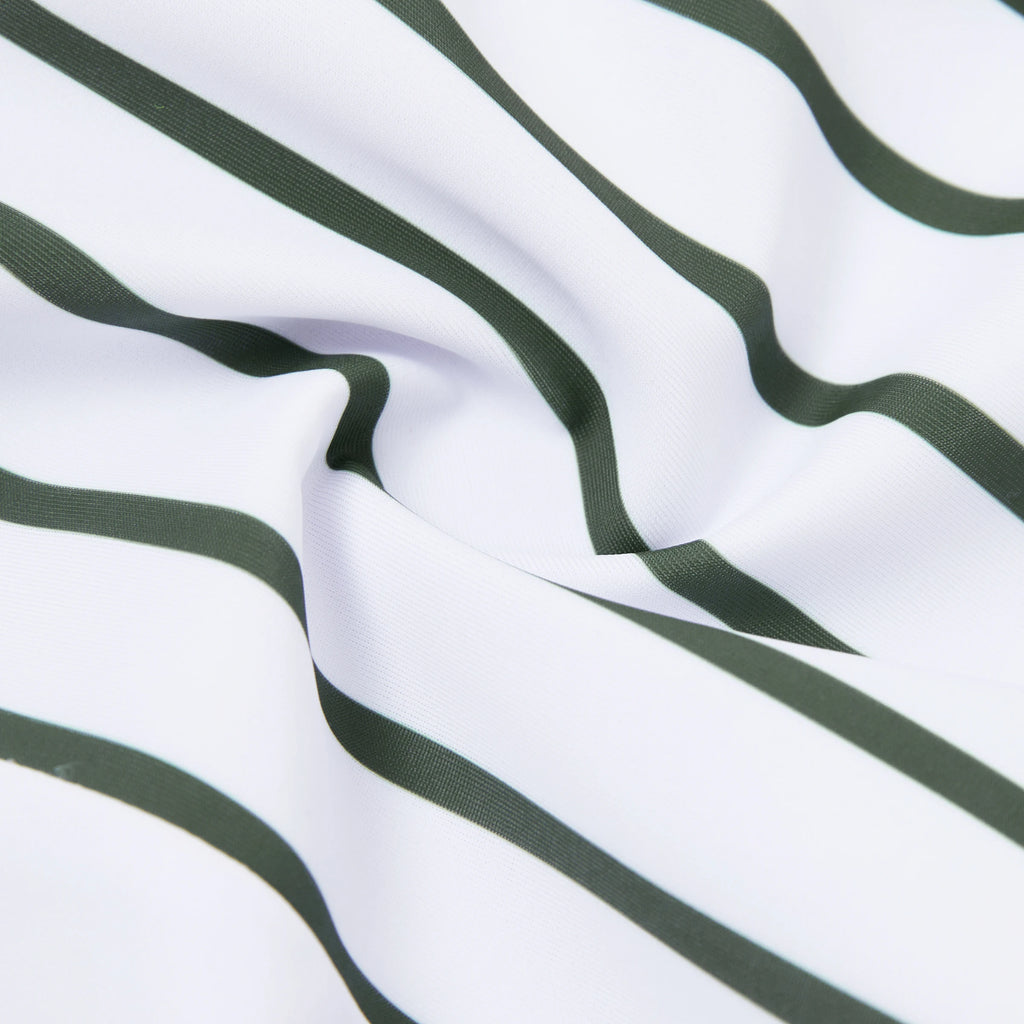 PatPat Olive Green Stripe Boys' Swim Trunks