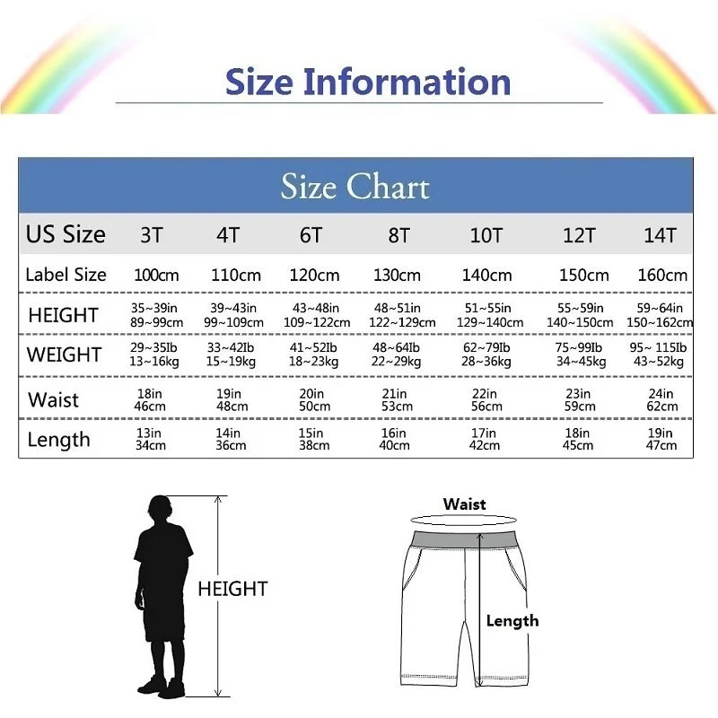 Children Shorts with Football Numbers Boys' Summer Sports Pants Thin Cotton Half Pants No.7-10