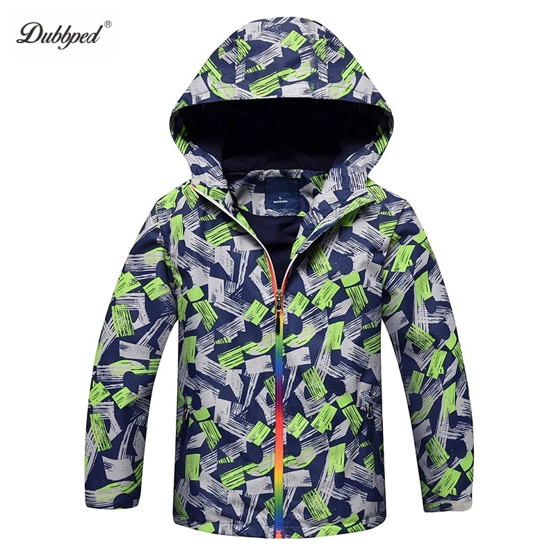 Dubbped Boys Girls Lightweight Breathable Raincoat Waterproof Hooded Rain Jacket Windbreaker Easy to Fold 3-12Y
