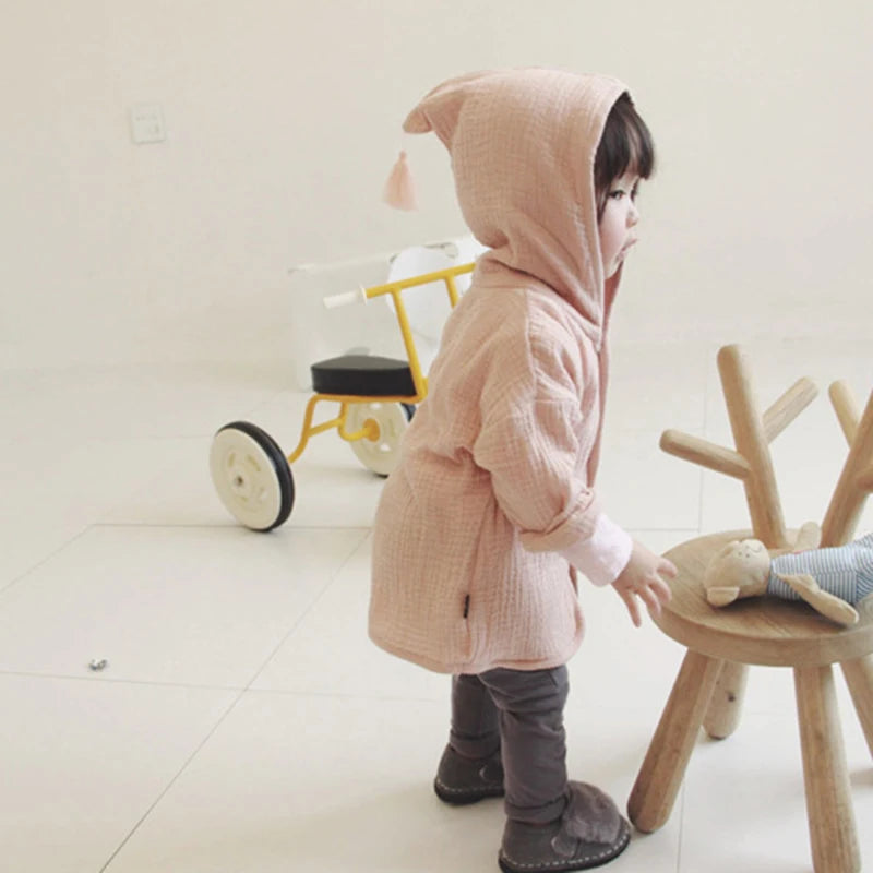 2026 Kids Hooded Jacket Shirt Clothes Spring For Boys Girls Long Sleeve Thin Top Toddler Children Casual Outwear Cotton Coat