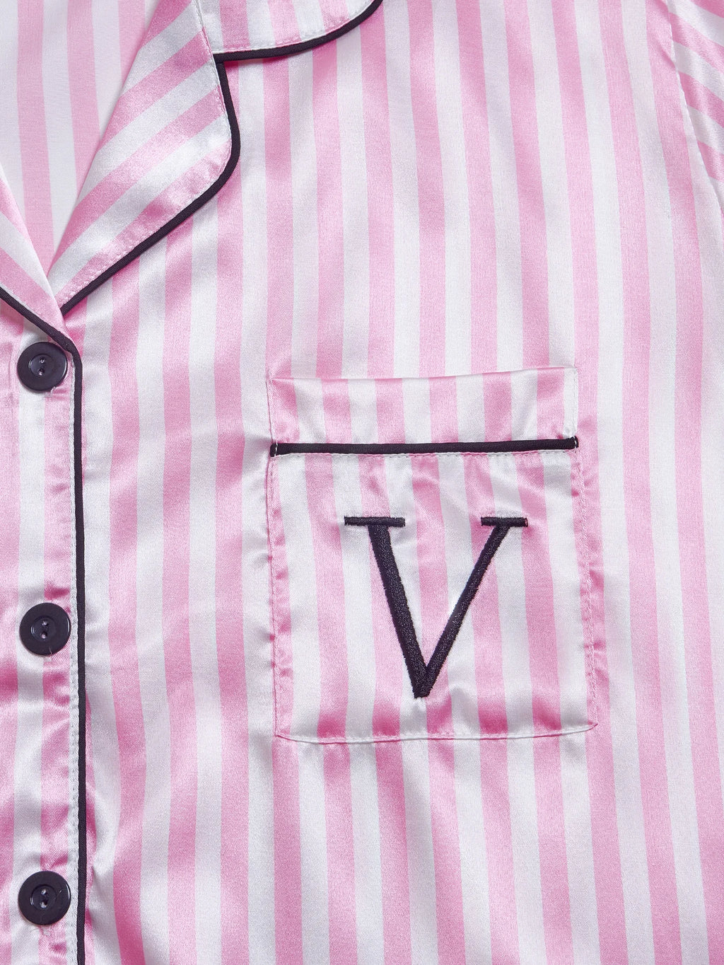 Embroidered Letter Satin Sleepwear Set