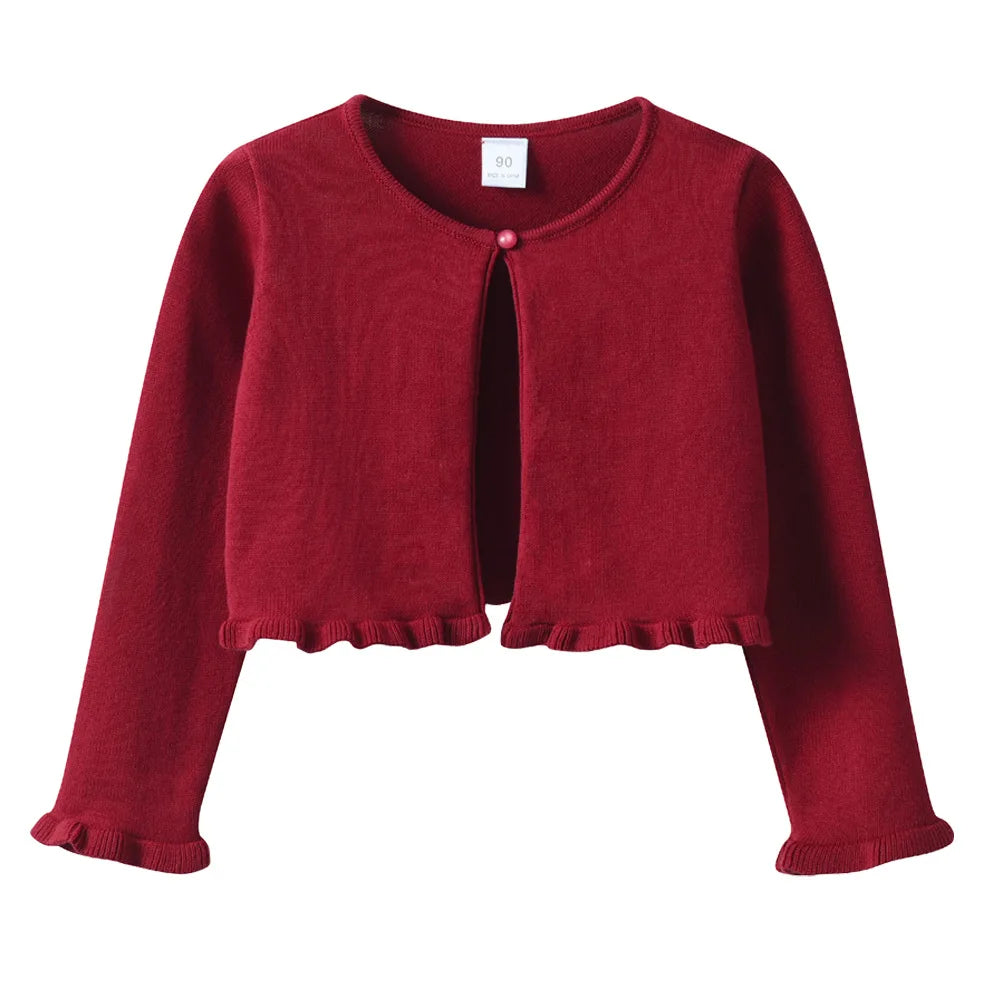 Knitted Cardigan For Girls Air-conditioned Thin Sweater Pink White Children's Sweater cape