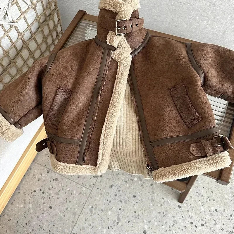 Kids Velvet Fleece Winter Jacket
