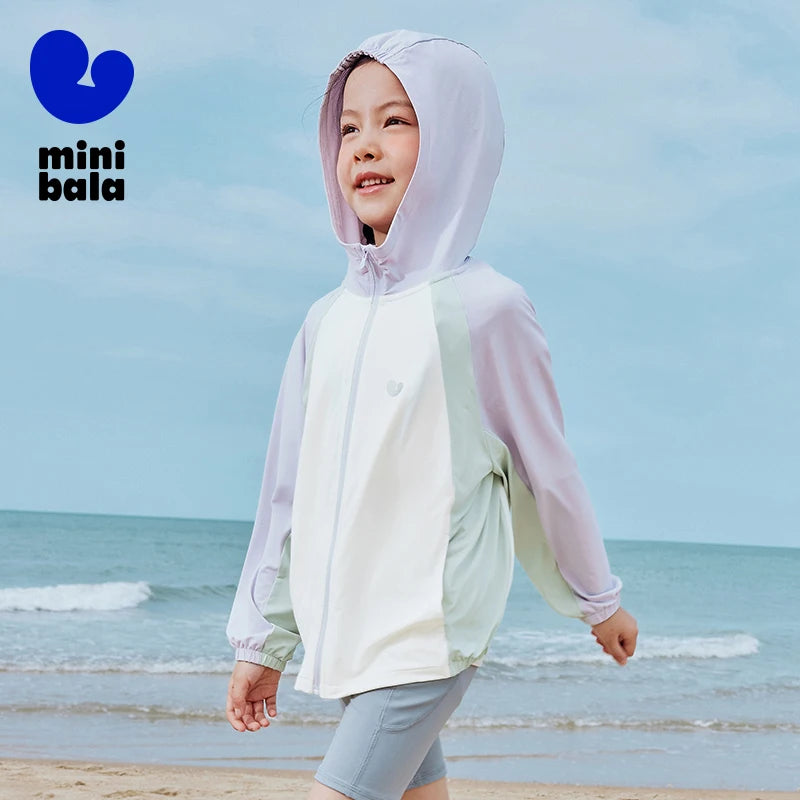 Mini Bala Boys Girls UPF50+ Cool Touch Sun Protection Jacket Lightweight Summer Baby Protective Outerwear