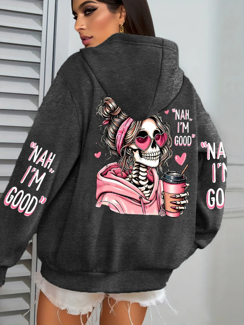 Women’s Funny Print Multicolor Hoodie