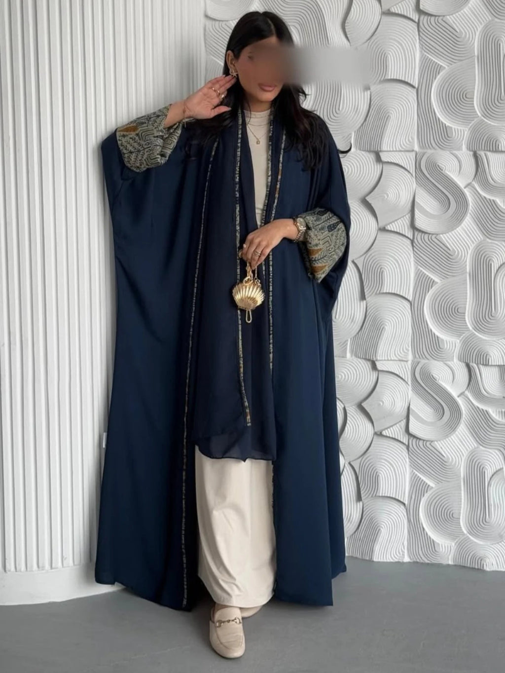 Muslim Women Abayas +Hajib 2pcs Islamic Kaftans Casual Maxi Dresses Arabian Jilbabs Middle Eastern Full Sleeve Open Front Abaya