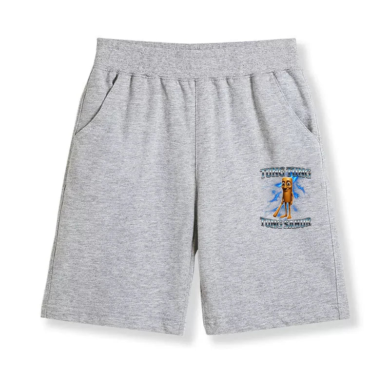 Children Italian Brainrot Shorts Boys Girl Sports Pants Tungtungtung Sahur Tralalero Tralala Half Pant