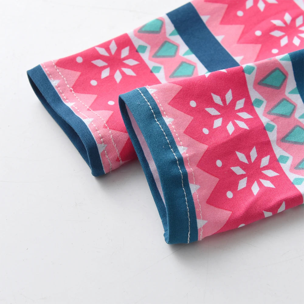 DXTON Children Tops Wear Autumn Striped Sleeve Girls T-shirts Snowflake Kids Tees School Casual Outfits Unicorn Girls Clothing