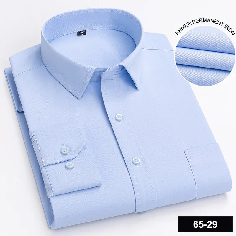 Men's Long Sleeve Shirt High-quality Fashion Casual Print Plaid Stripe Single Pocket Fit Business Formal Office Four Season Top