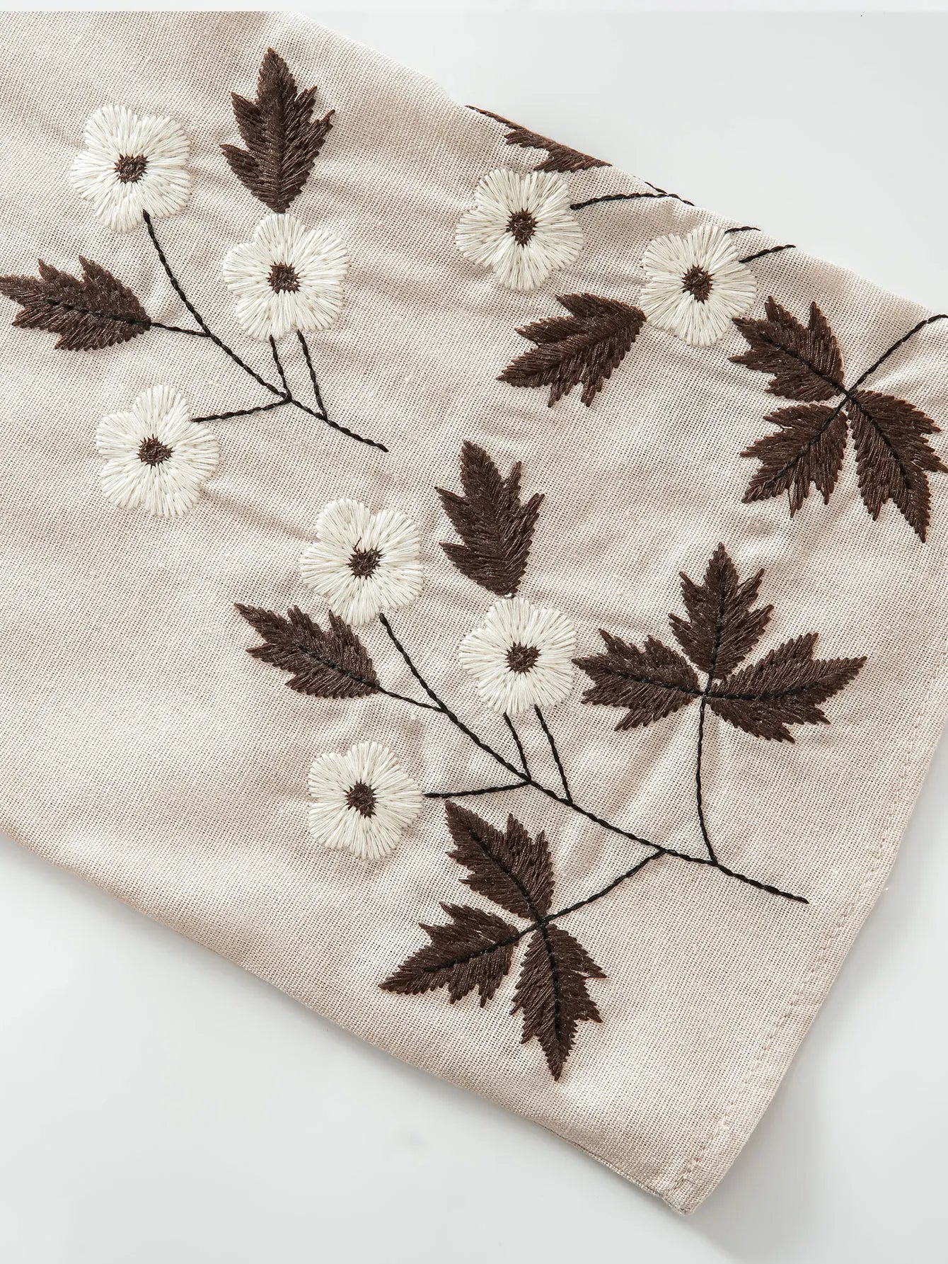 Muslim Women's Two Tone Islamic Abaya with Leaf - Embroidery on Sleeves Ideal for Nature Inspired Modest Fashion in Middle East
