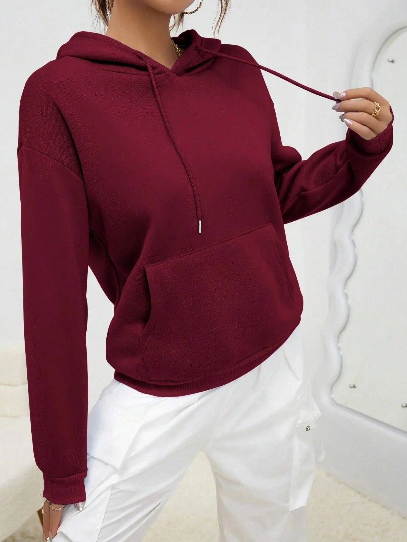 Women’s Solid Color Fleece Hoodie