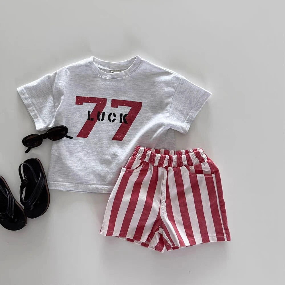 K2630 Korean Style Soft Casual Fashionable Short Pants for Boys And Girls Cute And Trendy Children's Clothing New 2025 Model