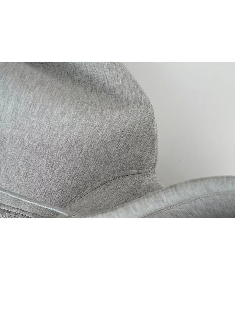 Loose Fit Hooded Zipper Jacket