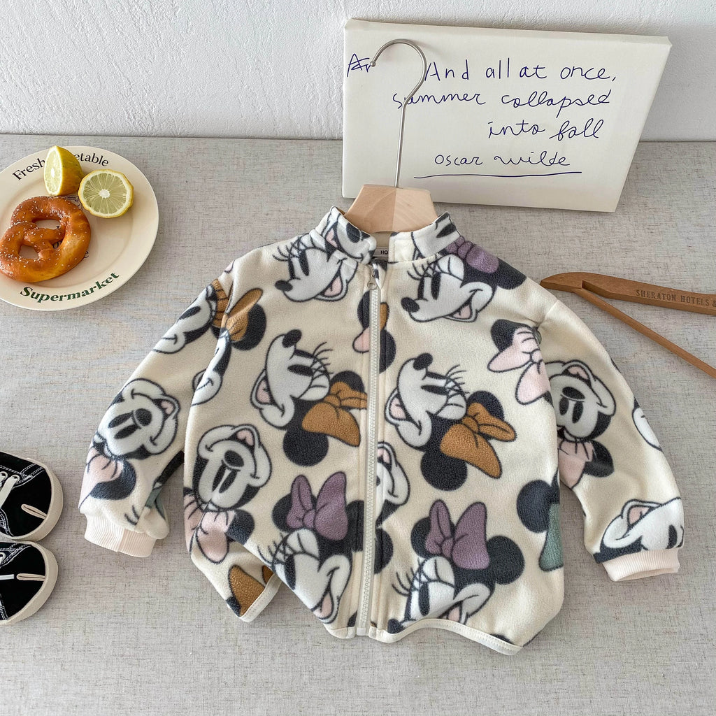 Spring Autumn Thin Children's Outerwear Printed Mickey Fashion Kids Boy Girl Casual Jacket Tops Children Clothing Coats 1-6y