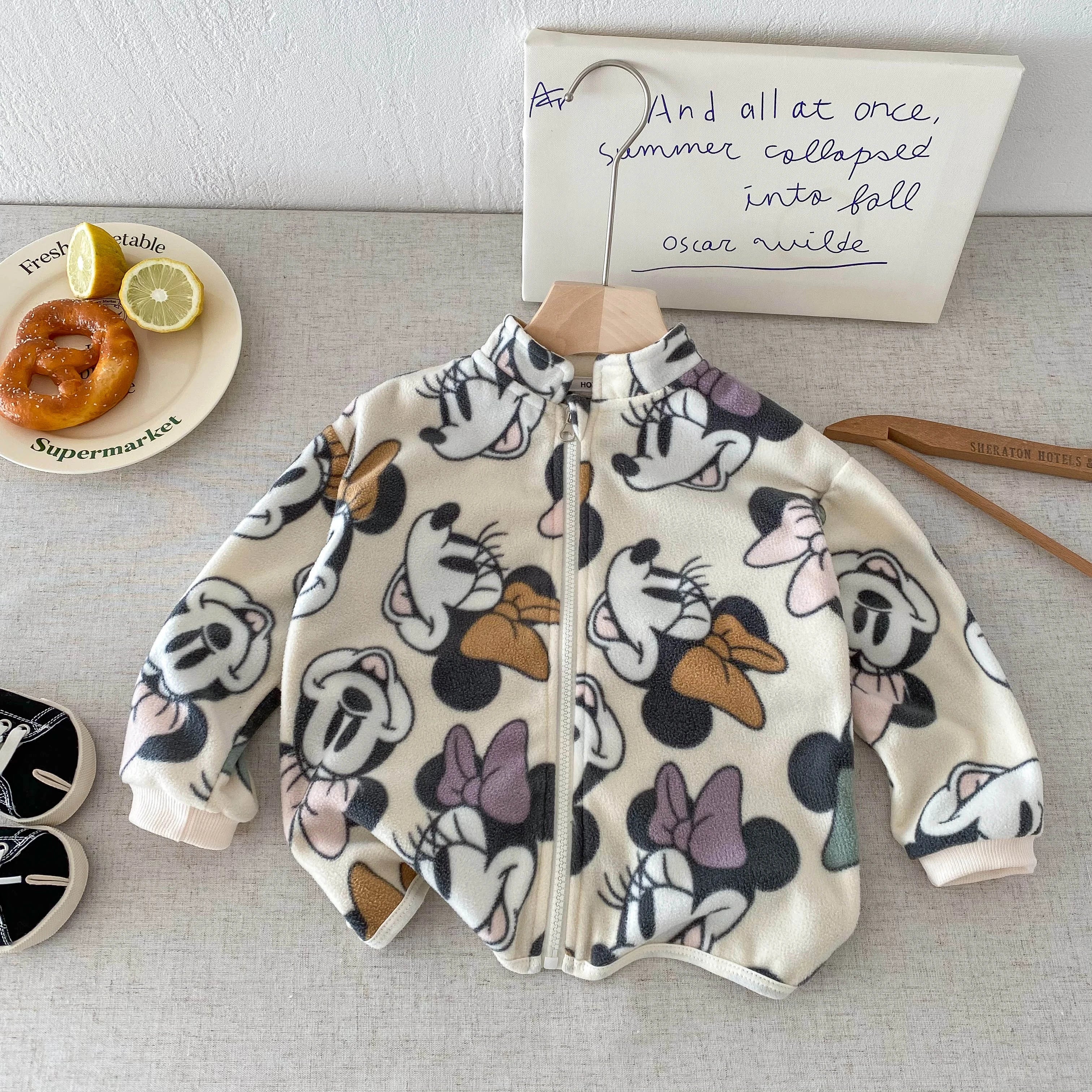 Spring Autumn Thin Children's Outerwear Printed Mickey Fashion Kids Boy Girl Casual Jacket Tops Children Clothing Coats 1-6y