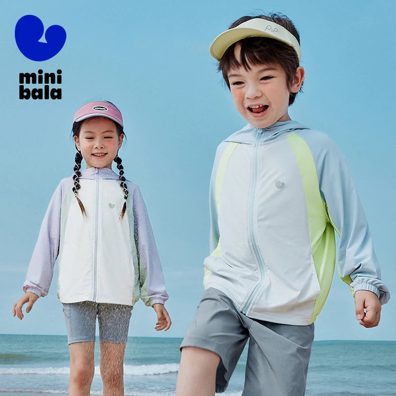 Mini Bala Boys Girls UPF50+ Cool Touch Sun Protection Jacket Lightweight Summer Baby Protective Outerwear