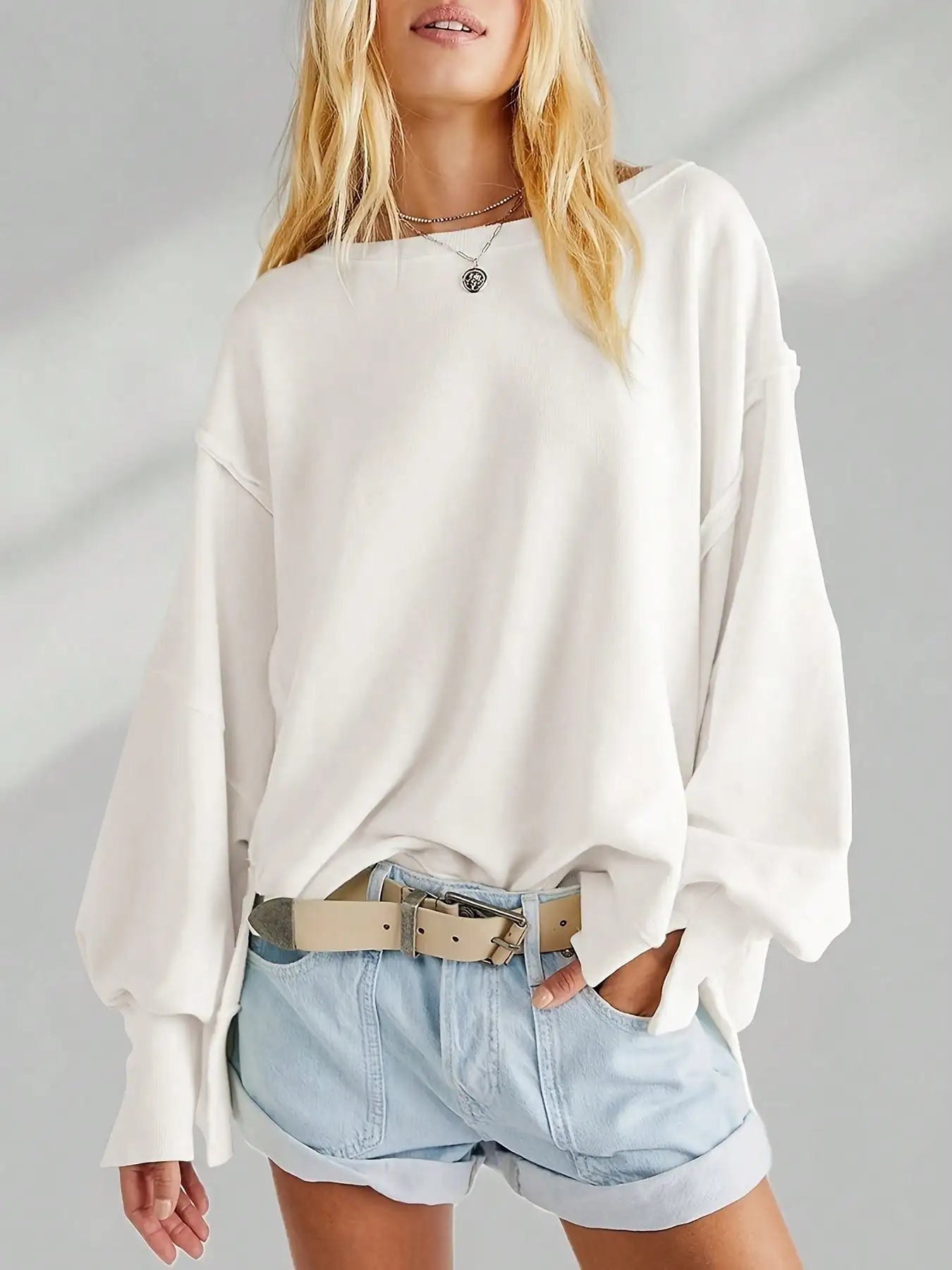 Women’s Striped Crew Neck Sweatshirt
