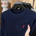 Autumn/Winter 2025 Anti Pilling Sweater Embroidered Fried Dough Twists Solid Long Sleeve Knit Sweater German Velvet Sweater
