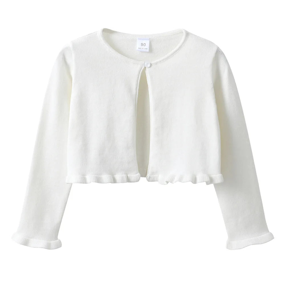 Knitted Cardigan For Girls Air-conditioned Thin Sweater Pink White Children's Sweater cape