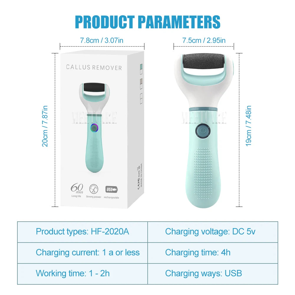 Electric Foot Grinder Auto Pedicure Tools Foot Sandpaper File Dead Wet Dry Hard Skin Callus Remover Rechargeable Foot Cleaner