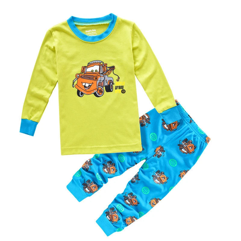 Kids cars Pajamas 2pcs/set for Boys Girls Home Wear Kids Casual Sleepwear Long Sleeve Pajamas Bottoms Suit Cute Gifts