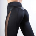 Sports Running Fitness Pants Mesh Breathable Splicing Cropped Pants High Waist Slim Fit Hip Lifting Yoga Pants Women Leggings