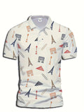 Famous Landmark - POLO Soft, Lightweight, Breathable BOSTON Daily Casual Top, 100% Polyester Fiber Minimalist and Trendy