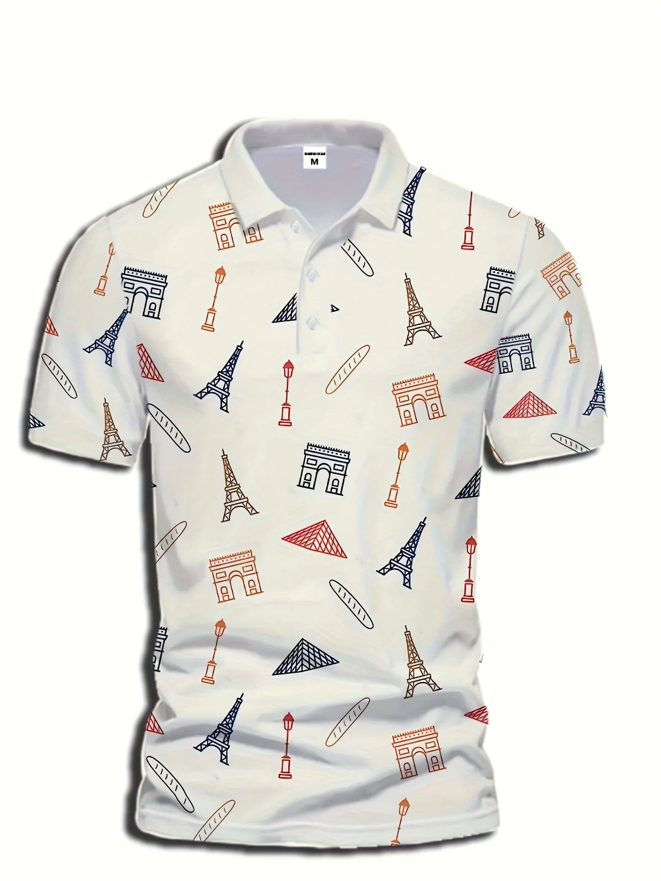 Famous Landmark - POLO Soft, Lightweight, Breathable BOSTON Daily Casual Top, 100% Polyester Fiber Minimalist and Trendy