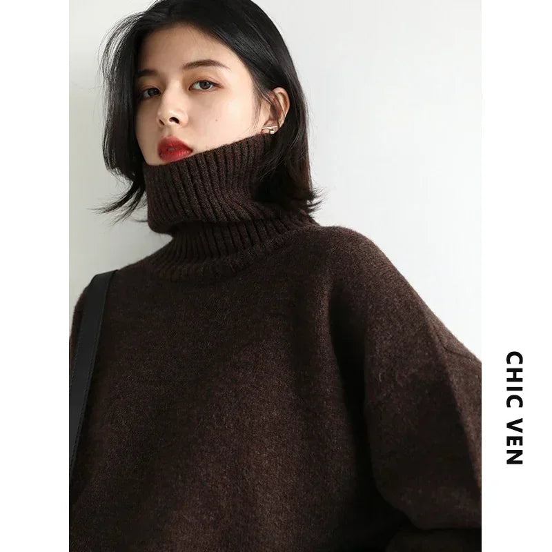 Korean Loose Turtleneck Knit Sweater