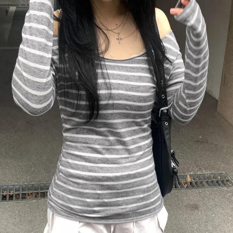 Spring Fall Women's New Japanese Basic Models Slim Long-Sleeved