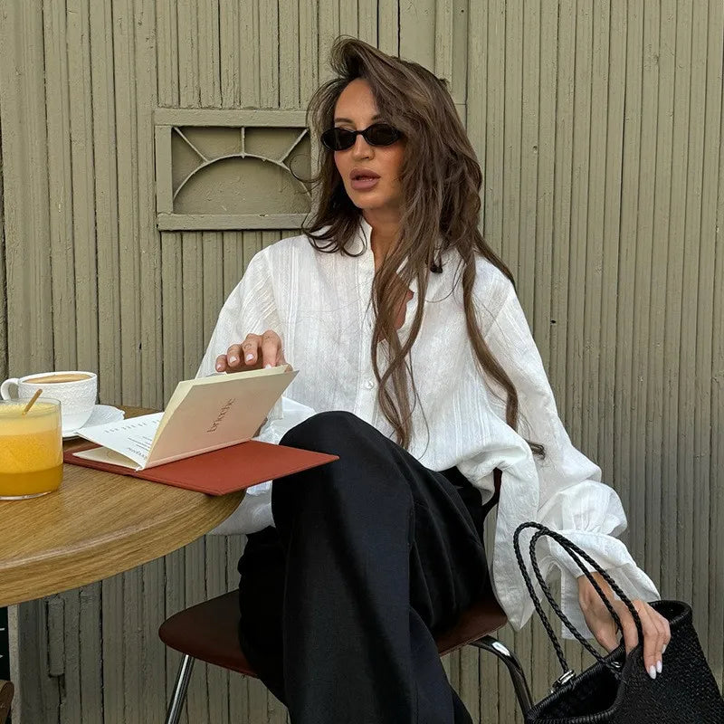 Women’s White Oversize Cotton Blouse