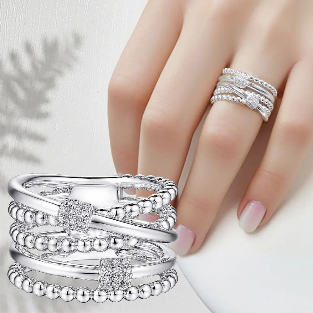 925 Sterling Silver Sparkling Hoops Ring Love Heart For Women Fashion jewelry Firefly Clover ring Party Anniversary Fine Gifts
