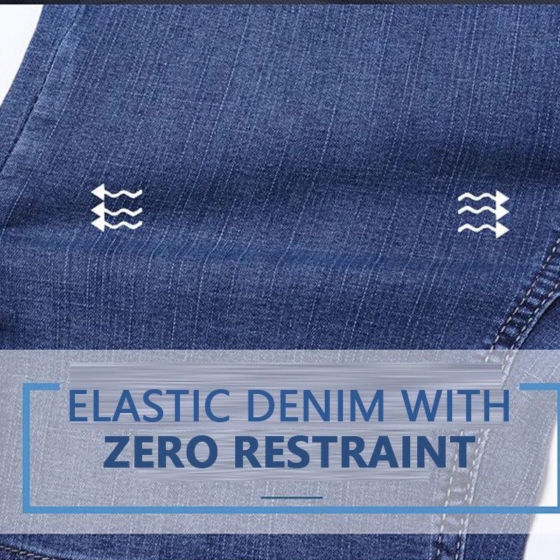 New high-end denim shorts for men in spring and summer of 2025, loose and versatile, trendy brand business casual denim shorts
