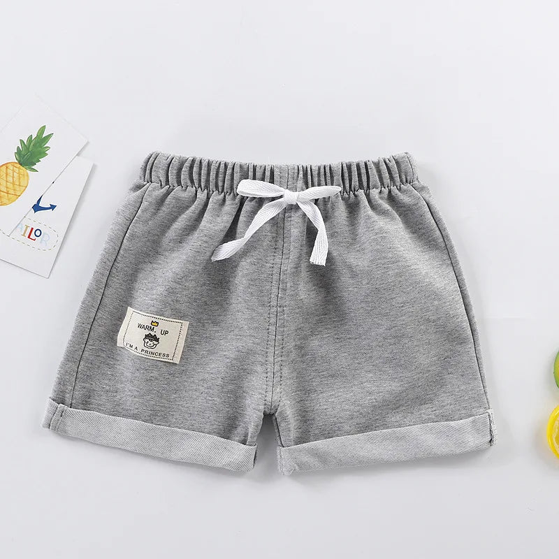 1pcs Cotton Summer Kids Shorts Boys Girls Solid Color Short Baby Cartoon Casual Pant Children Short Pant  Sport Clothing Outwear