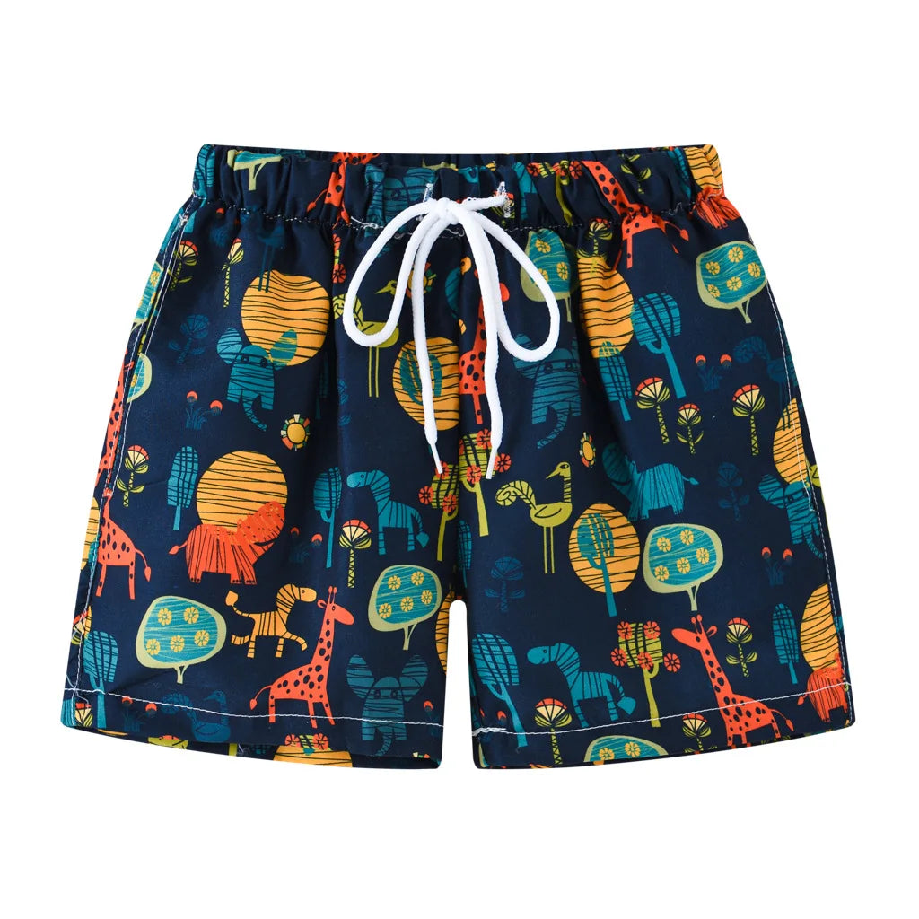 2025 Summer Baby Boys Swimming Trunks For 2-8Years Kids Beach Shorts Cartoon Pattern Swimsuit Shorts Baby Bathing Suit Swimwear