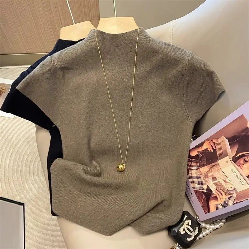 Women’s Slim Turtleneck Knit Top